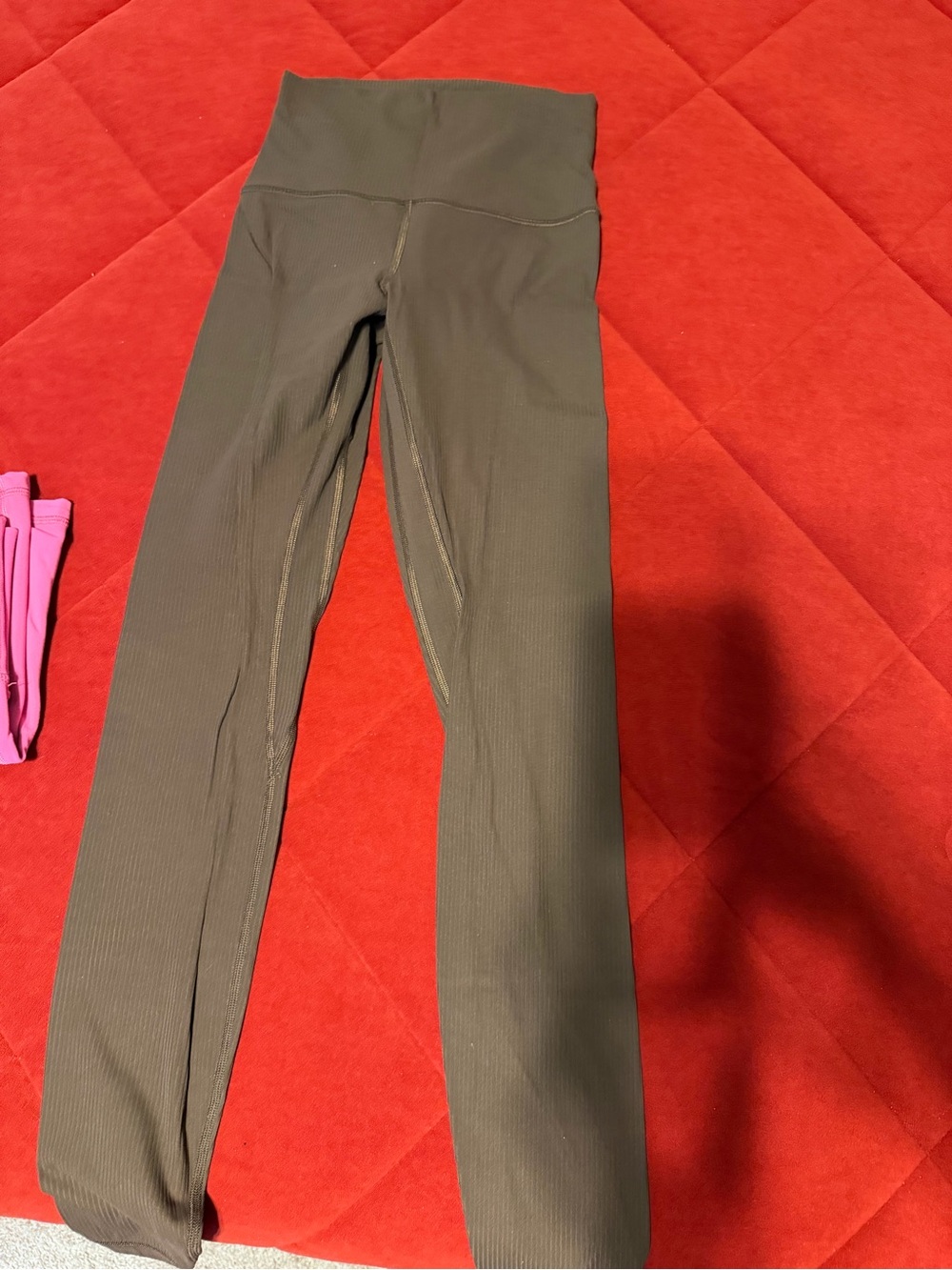 High-Waist Align Brown Ribbed Leggings